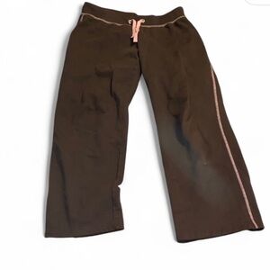 made for life Brown Lounge Pants with Pink Trim